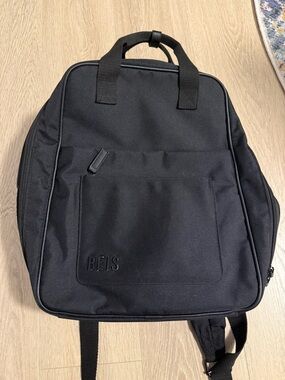 BEIS Black Expanded Backpack with Front Pockets